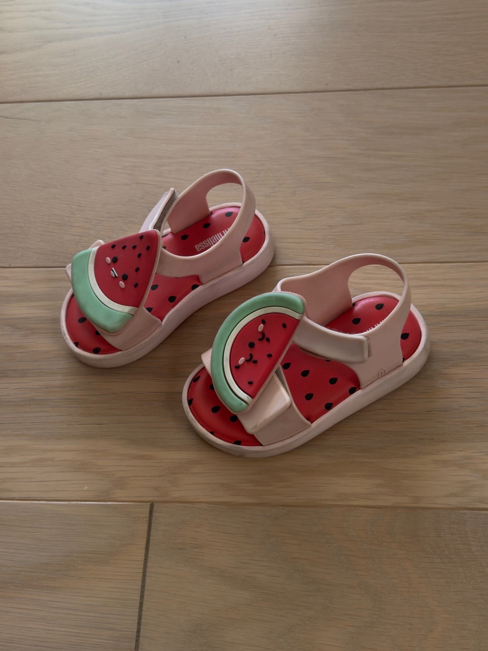Mini Melissa toddler Girls pink watermelon shoes sandals size 8